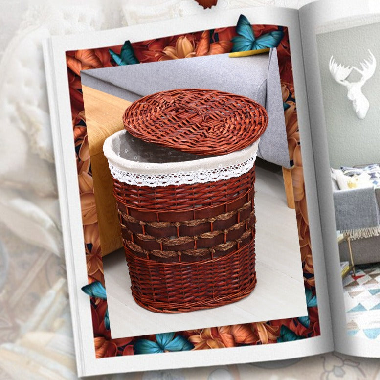 Panier à Linge Osier Blanc Albus