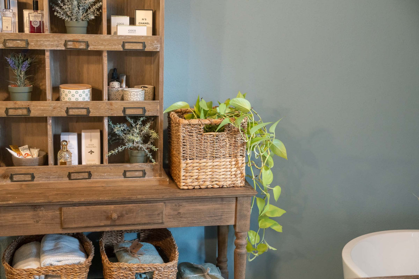 Panier à Linge en Bambou Rangement Cube