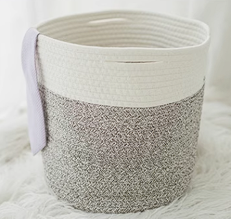 Petite Panière à Linge Tressé Grise
