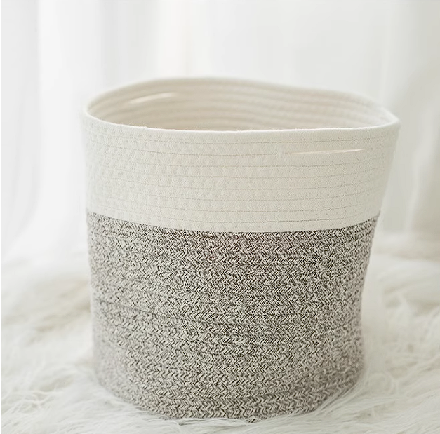 Petite Panière à Linge Tressé Grise