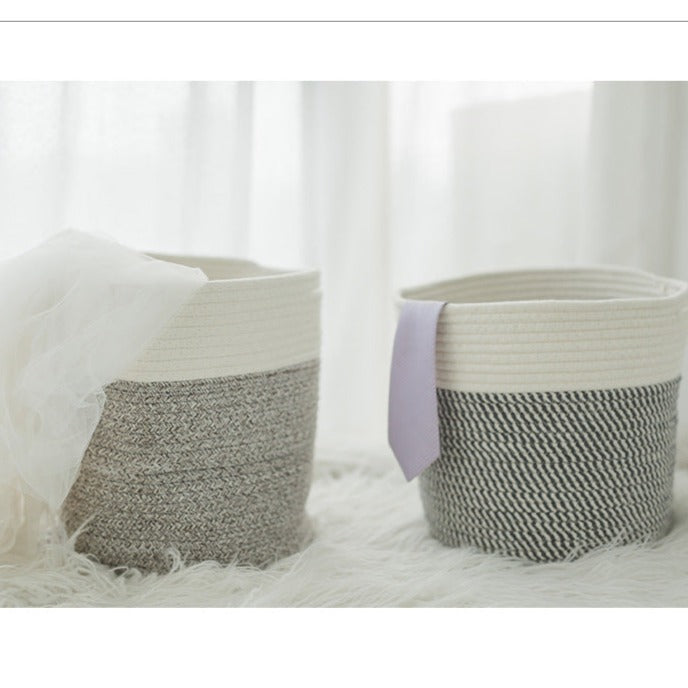 Petite Panière à Linge Tressé Grise