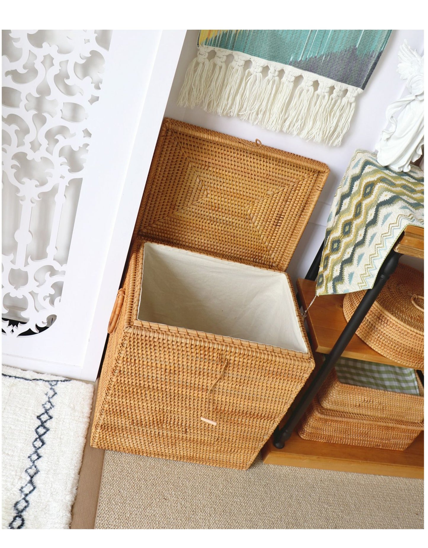 Panier à Linge en Rotin Tressé Hanoï