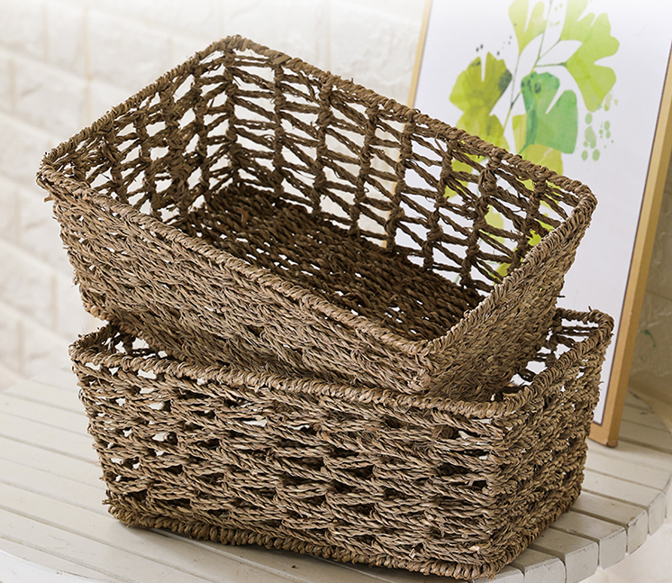 Panier à Linge Jonc de Mer Rectangulaire Basuketto