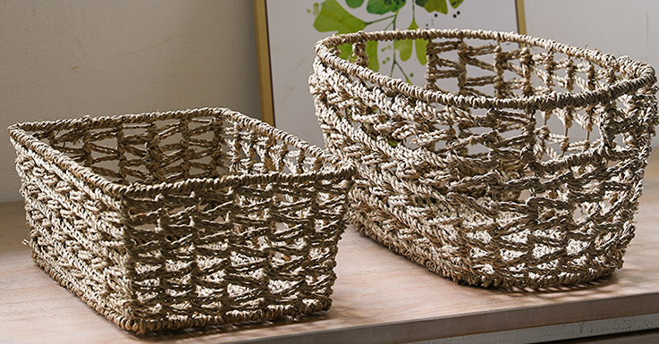 Panier à Linge Jonc de Mer Rectangulaire Basuketto
