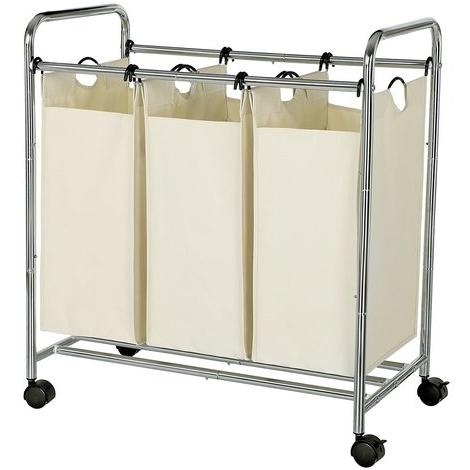 Chariot à Linge Avec 3 Sacs Amovibles