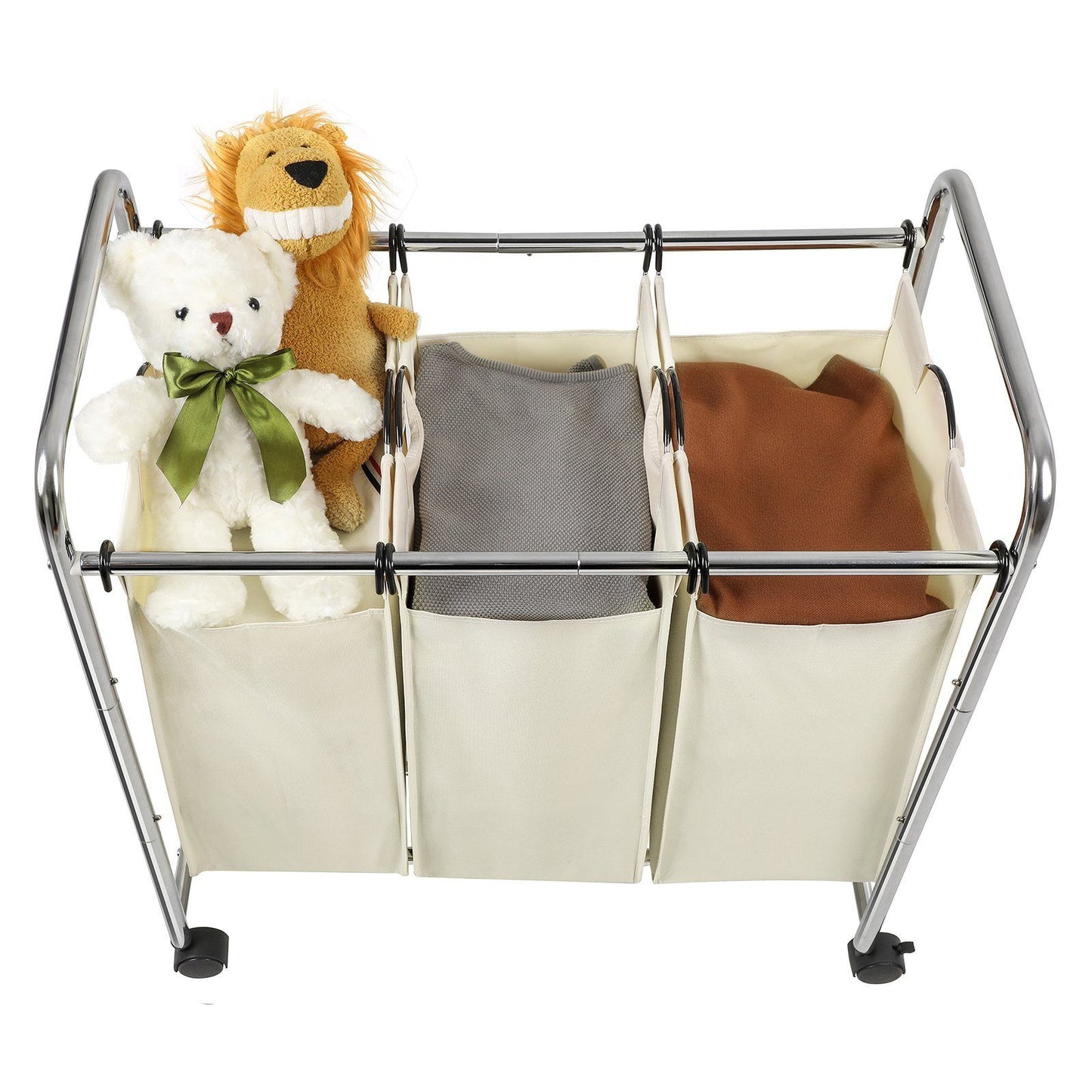 Chariot à Linge avec 3 Sacs Amovibles