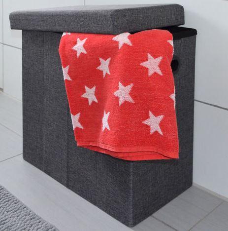Coffre à linge Pliant Pouf Gris
