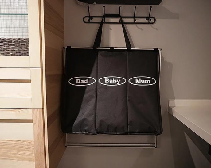 sac à linges 3 bacs suspendu