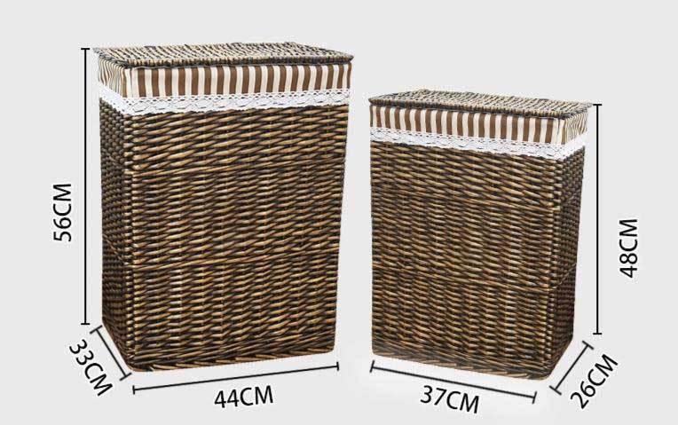 panières à linge tressé en osier