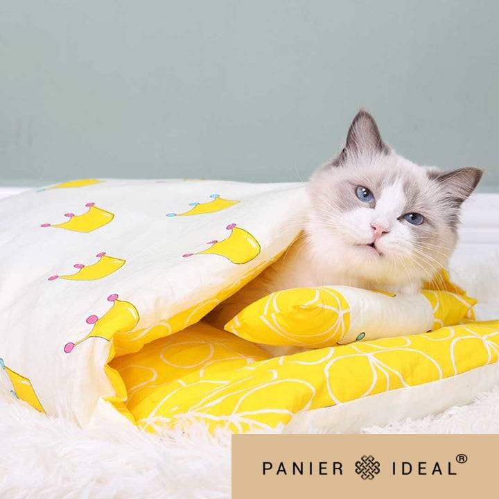 MatouBag: Le Sac de Couchage pour Chat - Couronnes jaunes /