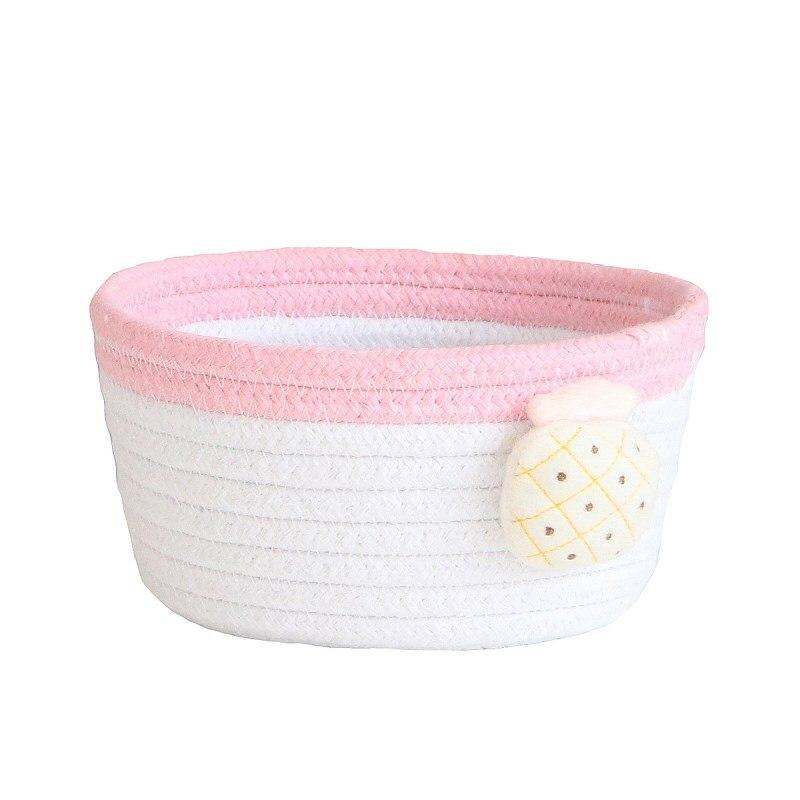 Mini Panier Rond blanc et rose