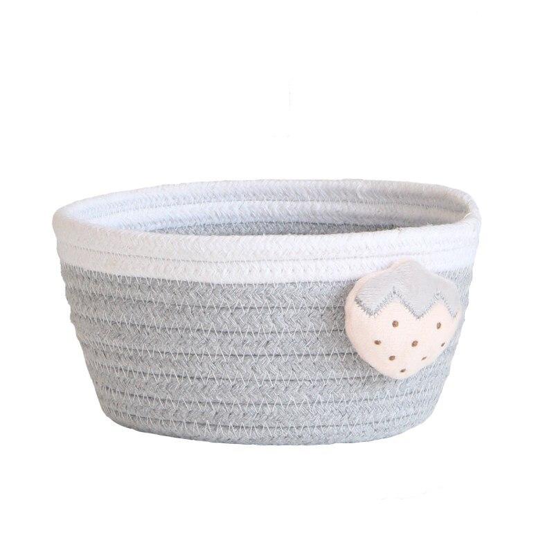 Mini Panier Rond gris et blanc