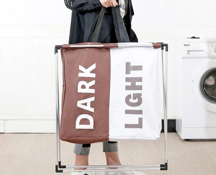 Cabas à Linge 2 Compartiments Cappuccino