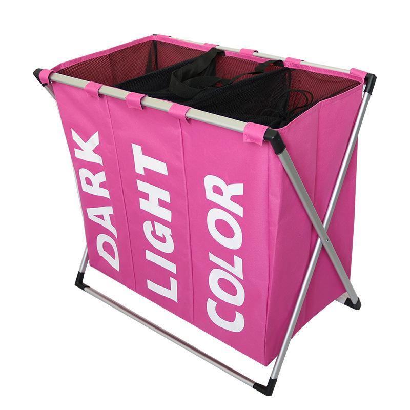 panier à linge rose pliable