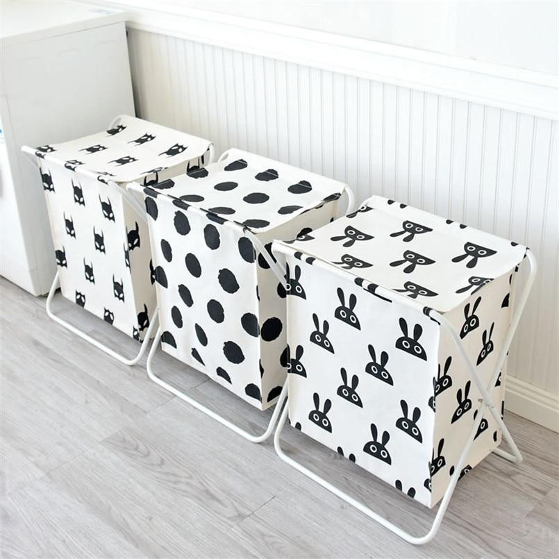 panier à linge en tissu motif lapin