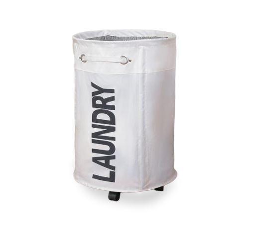 Panier à Linge avec Roulettes Beige