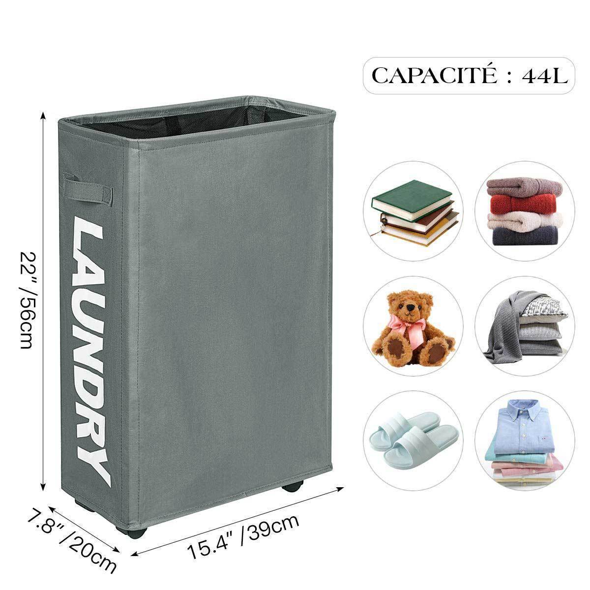 panier rectangulaire linge roulette