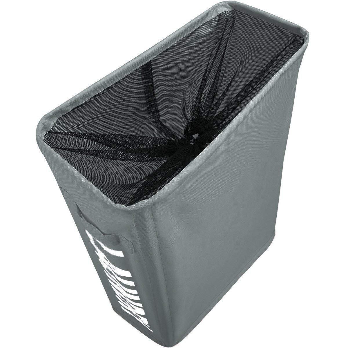 bac à linge roulette gris foncé