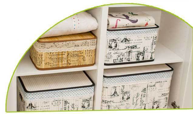 panier de rangement en bambou blanc