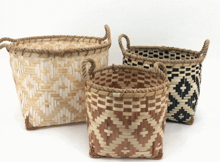 paniers à linge en bambou tressé