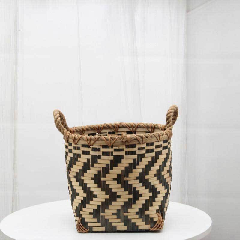 panier salle de bain bambou vagues