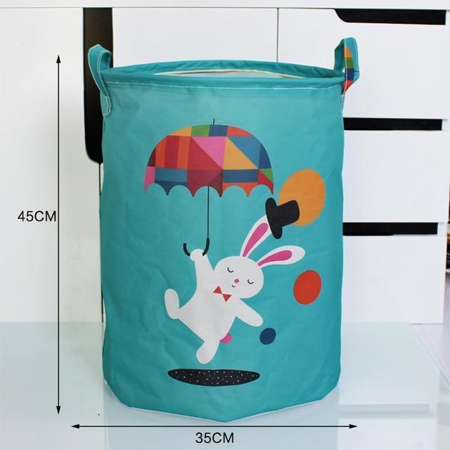 panier linge pour bébé lapin bleu