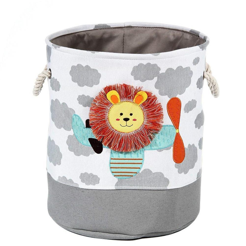 Panier à Linge Bébé Lion Gris