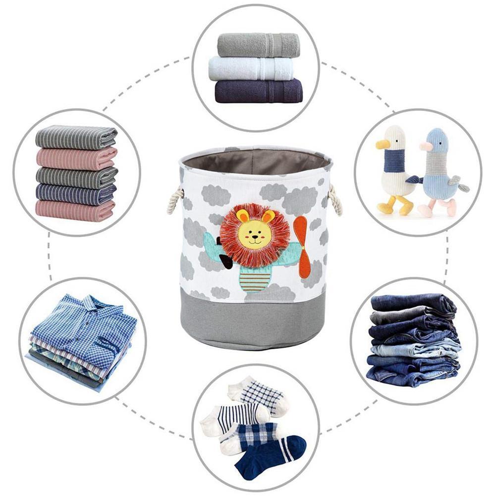 Panier à Linge Bébé Lion Gris