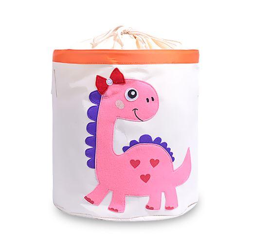 panier à linge dino rose