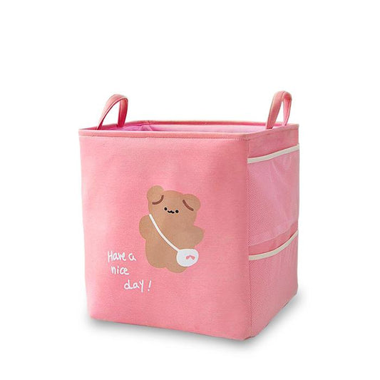 Panier Linge Bébé Rectangle Rose