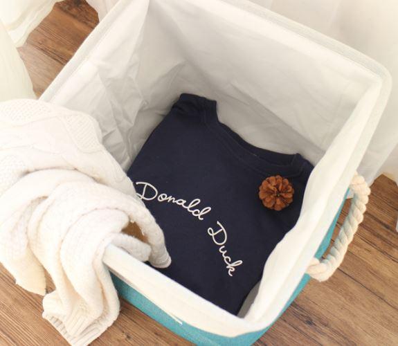 panier à linge contemporain doublure coton blanche