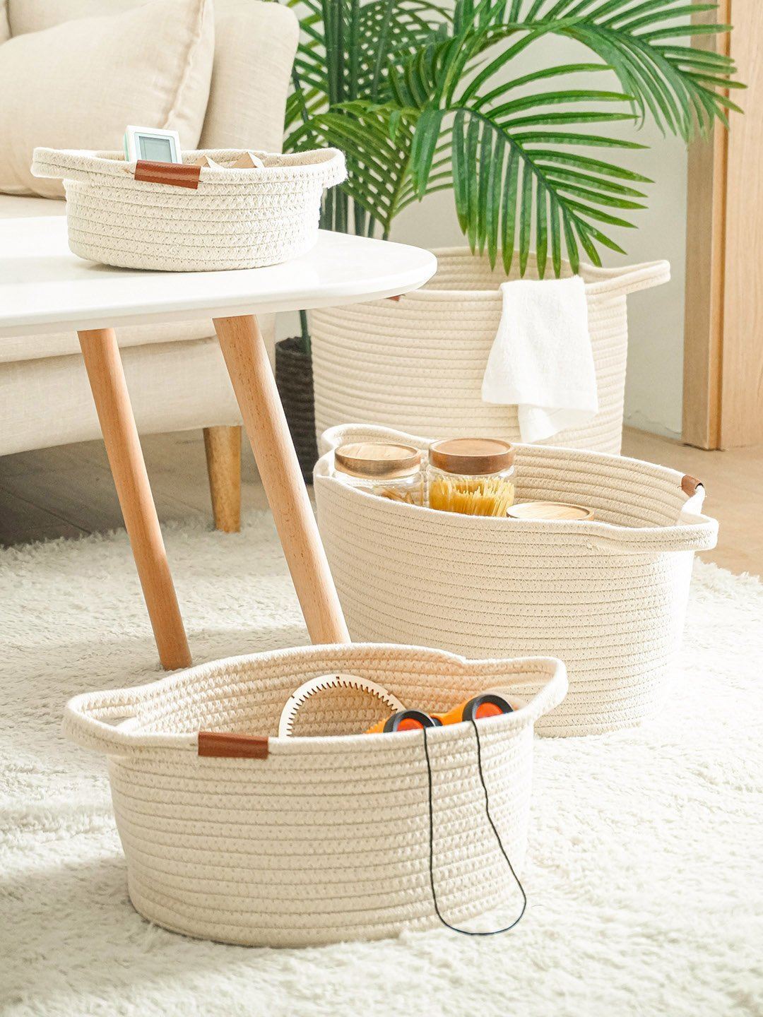 bac à linge en tissu tricoté