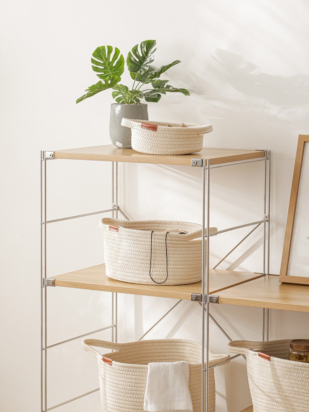 Xizihe fabric storage basket Japanese desktop storage box sundries small basket cosmetics finishing woven storage basket