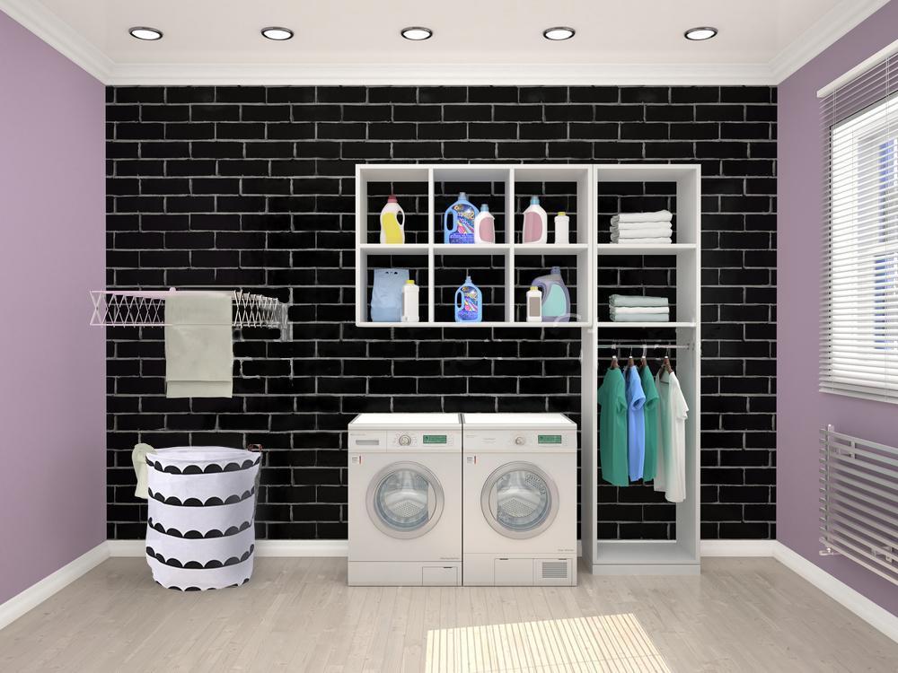 Panier Linge hyper Design Noir et Blanc salle de bain