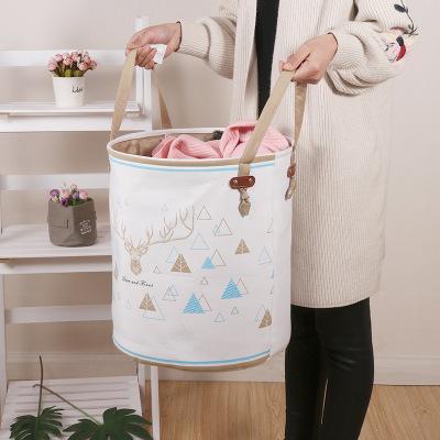 panier à linge design couleur blanc doré
