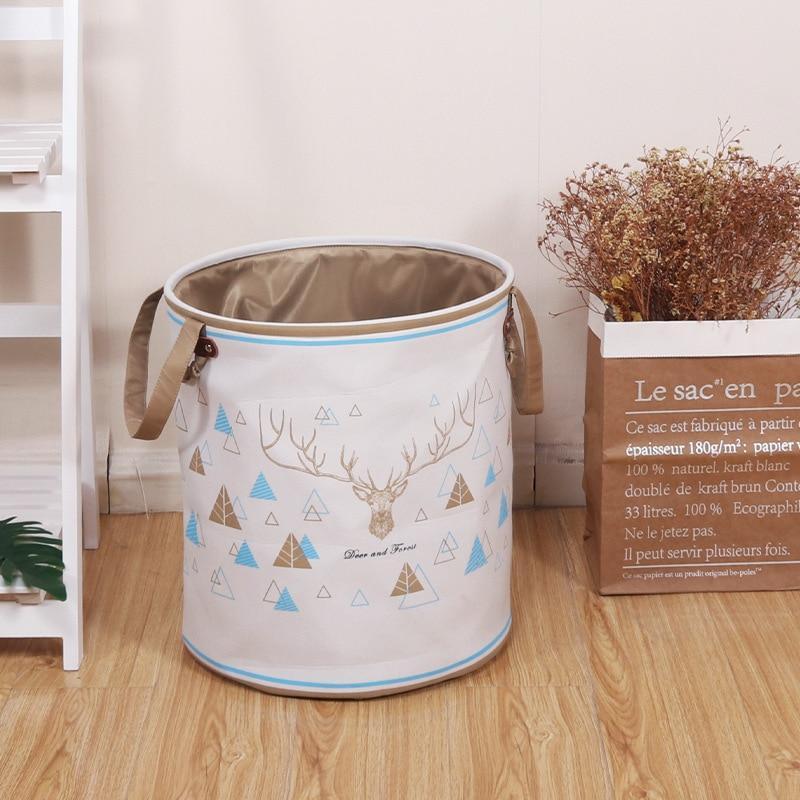 panier de rangement en toile blanc et or