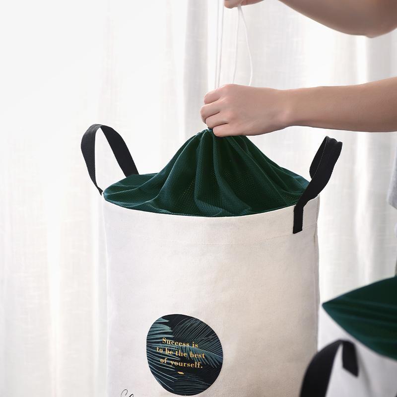 Panier à linge Scandinave bleu blanc