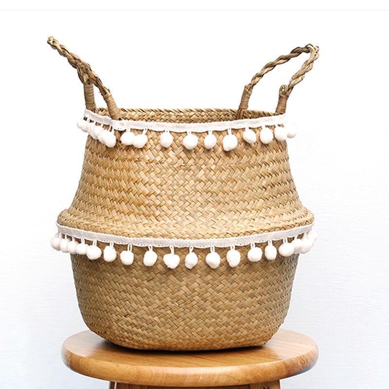 panier de linge Design pompons