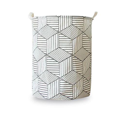 Panier à Linge à Carreaux Rayés