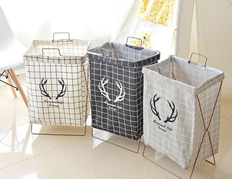 Panier à Linge Design Contemporain Gris