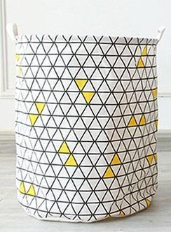panier à linge contemporain blanc triangles