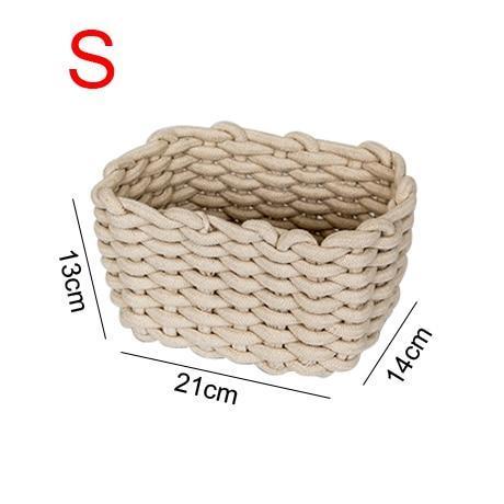 panier tressé en crochet de lin taille L
