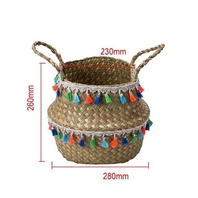 taille moyenne Panier design Pompons Aztèques