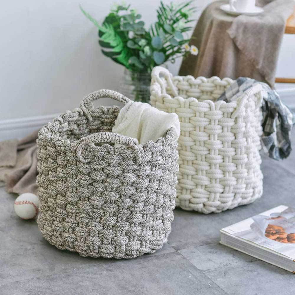 paniers à linge design tricot