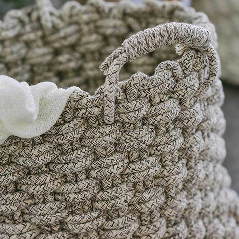 panier coton tricot gris