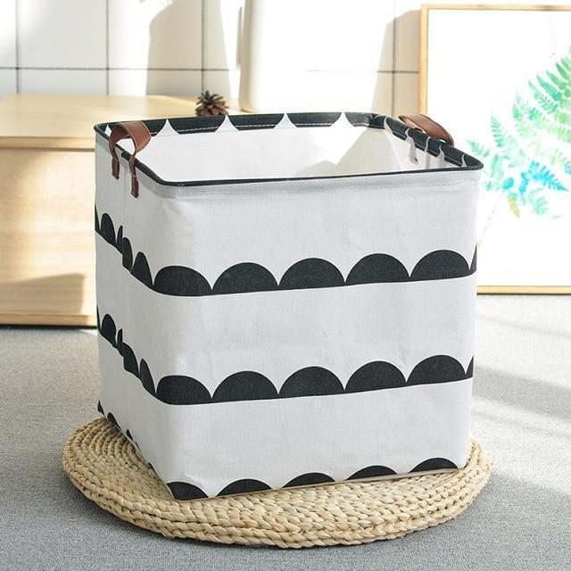 Panier à linge design cube blanc