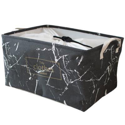 panier pour le linge Design marbre japonais noir