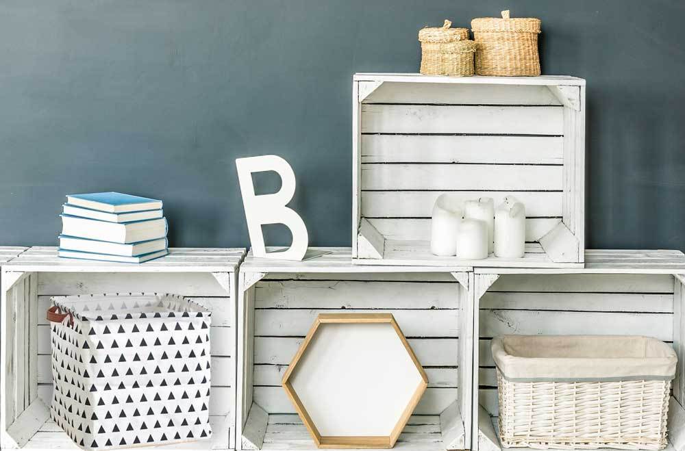 étagère avec ses paniers design de rangement