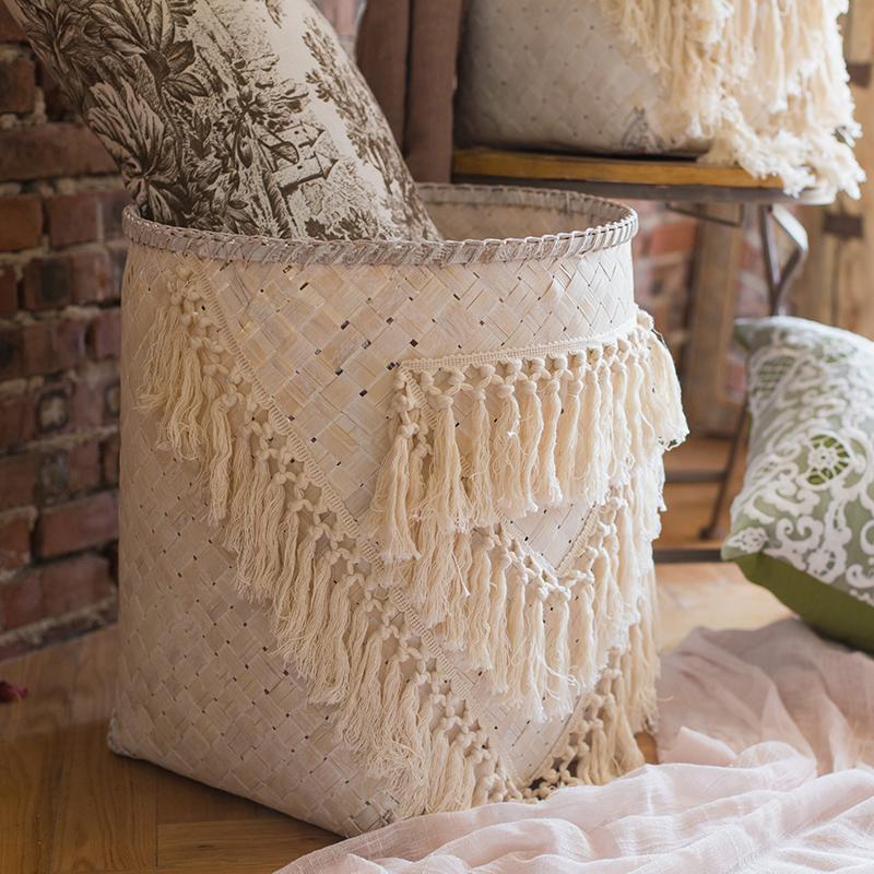 panier en bambou blanc design