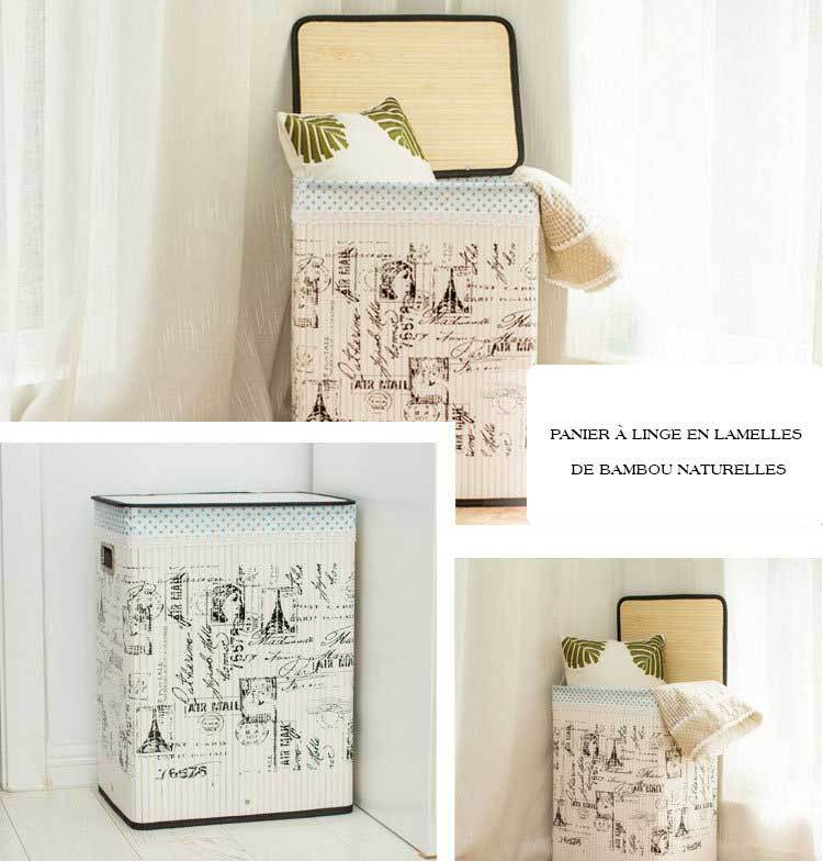 bac à linge en bambou